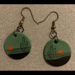 Handmade, hand painted, clay polymer earrings